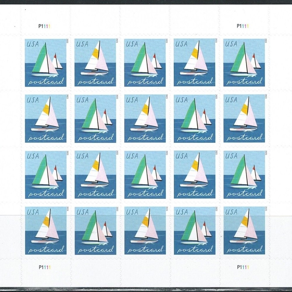 Mint US Sailboats Pane of 20 Postcard Rate 61c Scott# 5747-5748  #204342431193
